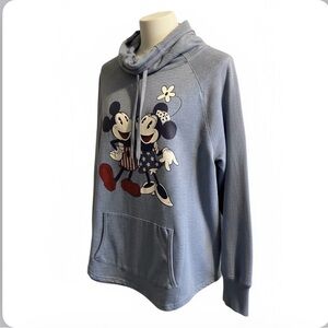 Disney Parks Mickey and Minnie Mouse cowl neck sweatshirt size Large
